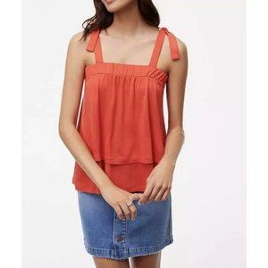 NWT Women's Ann Taylor LOFT Persimmon Layered Tie Cami Top Sz L Large
